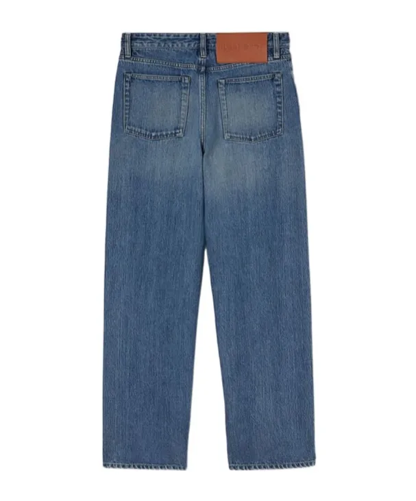 Logo Patch Straight Leg Jeans