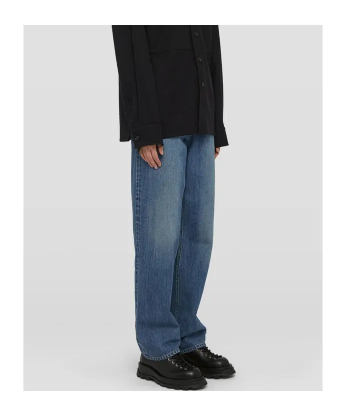 Logo Patch Straight Leg Jeans