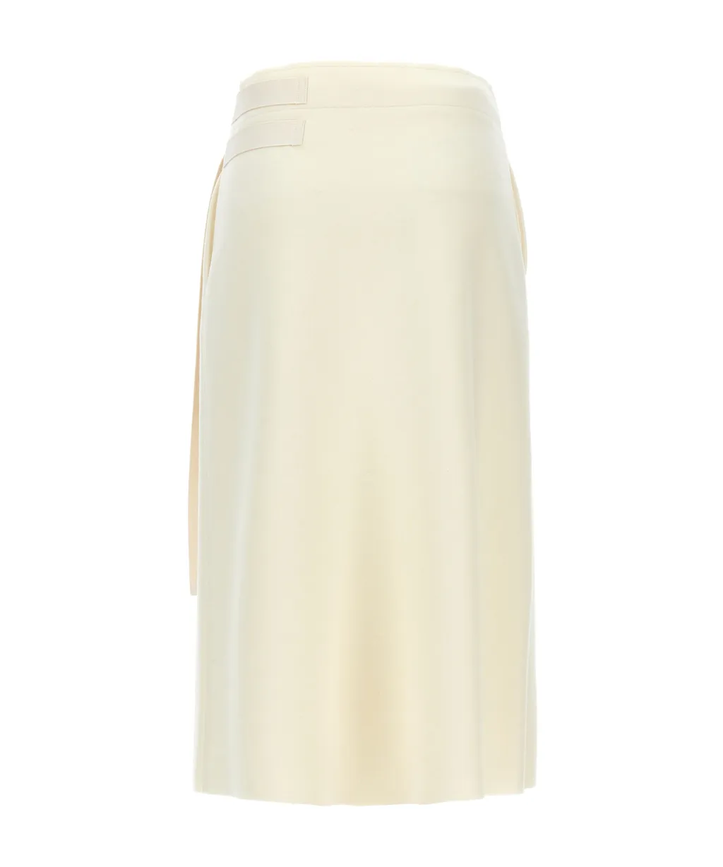 Wrap-Designed A-Line Midi Skirt