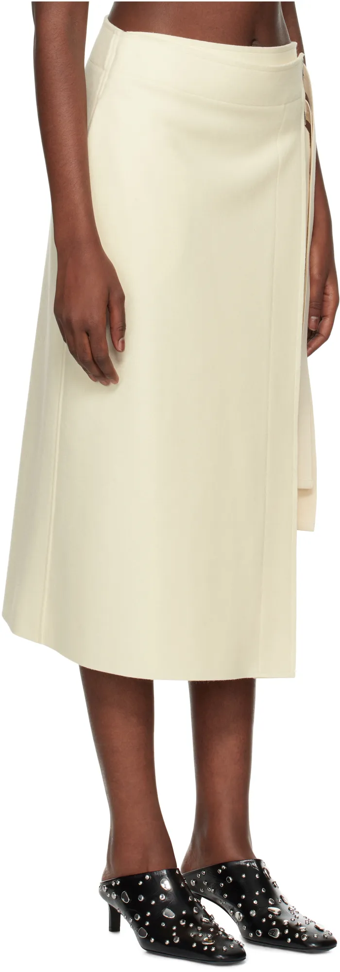 Wrap-Designed A-Line Midi Skirt