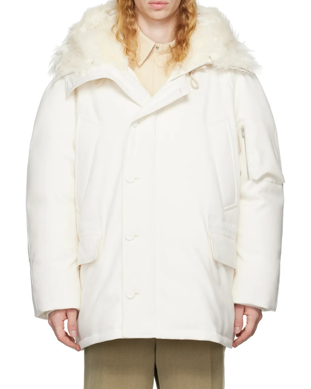 Zip Detailed Oversized Down Jacket