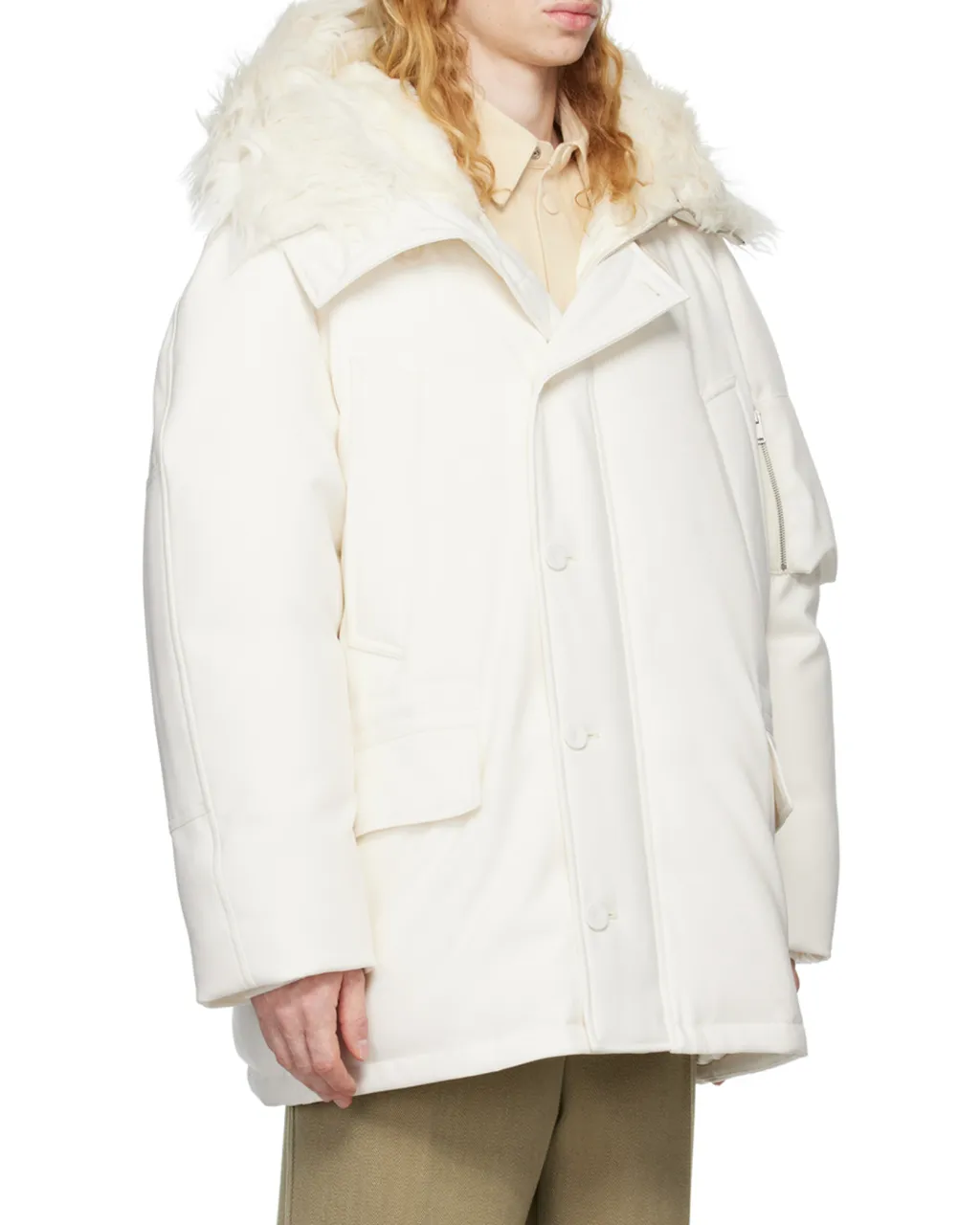 Zip Detailed Oversized Down Jacket