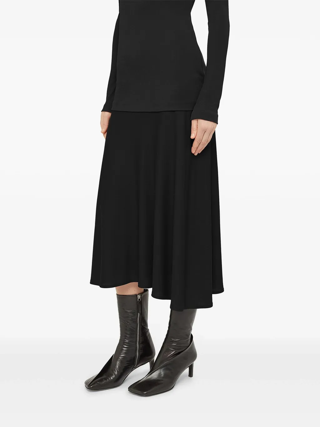 Crew-Neck Crepe Dress