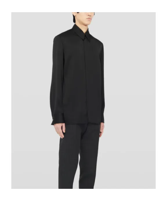 Buttoned Straight Hem Shirt