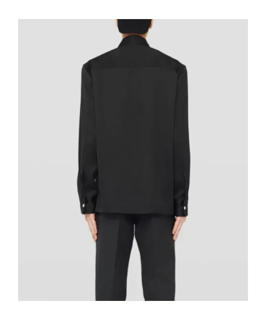 Buttoned Straight Hem Shirt