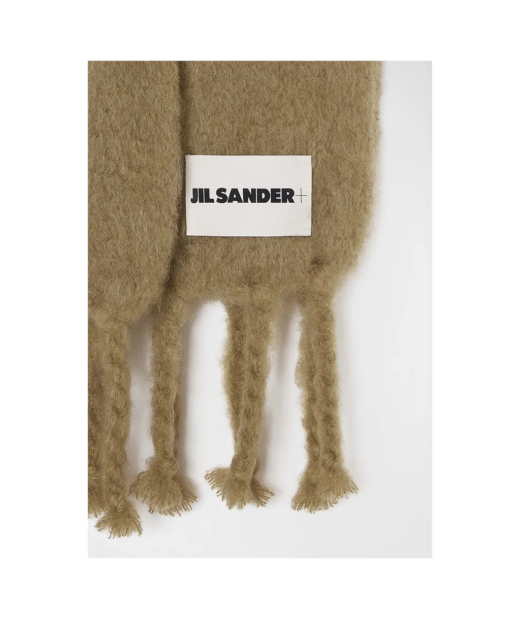 Logo Patch Fringed Scarf