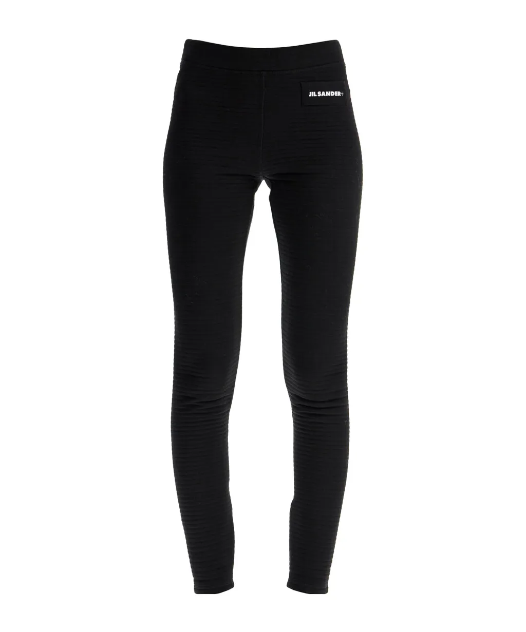 Logo-Patch Slim-Cut Ribbed Leggings