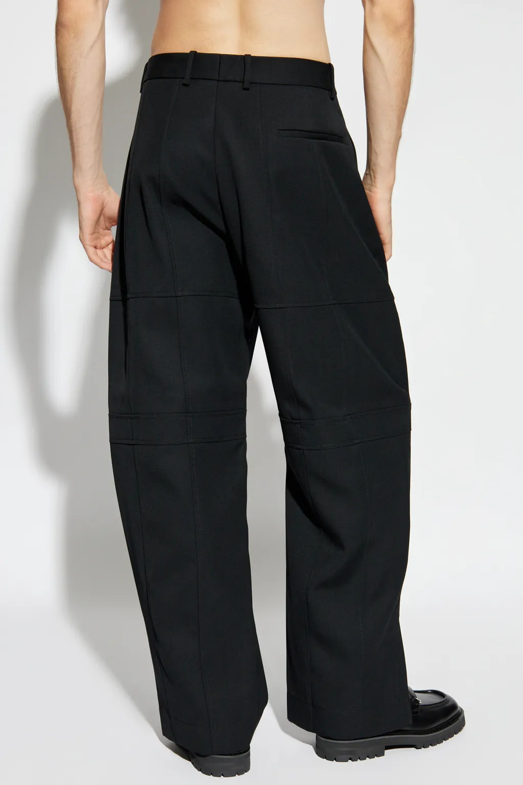 Straight-Leg Textured Trousers