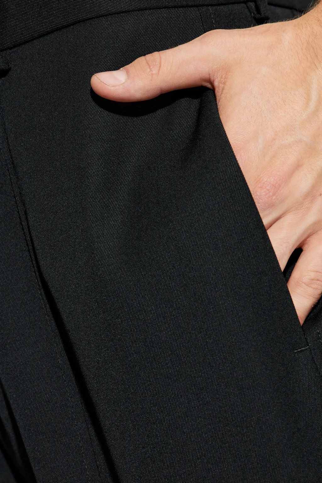 Straight-Leg Textured Trousers