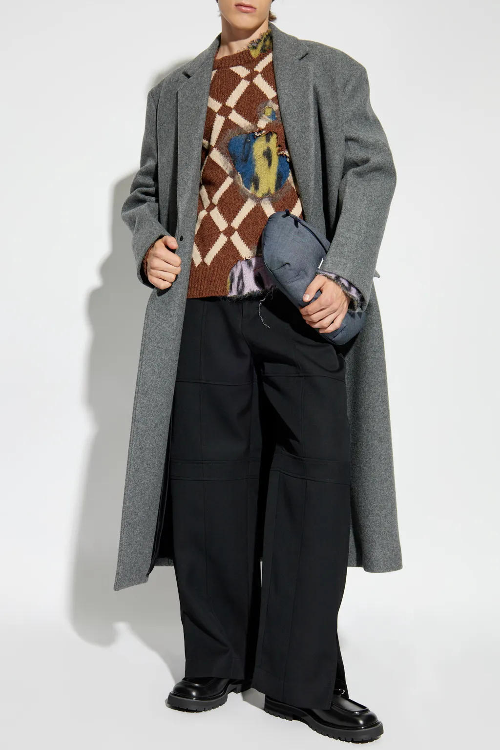 Straight-Leg Textured Trousers