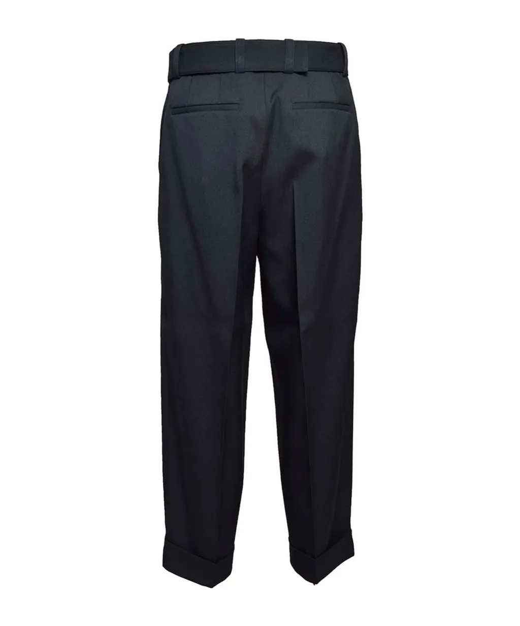 Straight-Leg Pleated Trousers