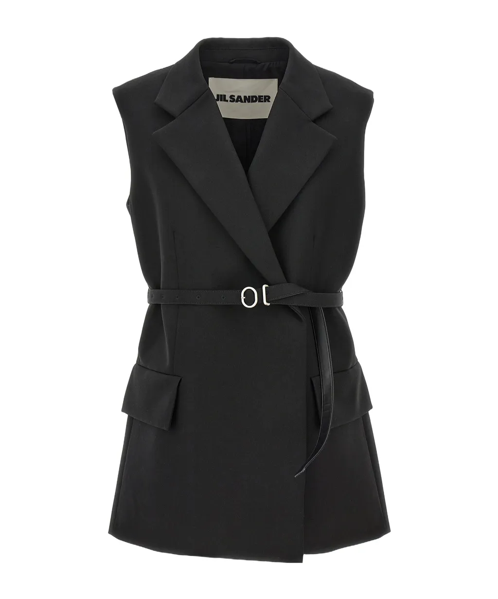 V-Neck Belted Vest