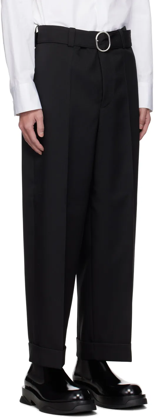 Straight-Leg Pleated Trousers