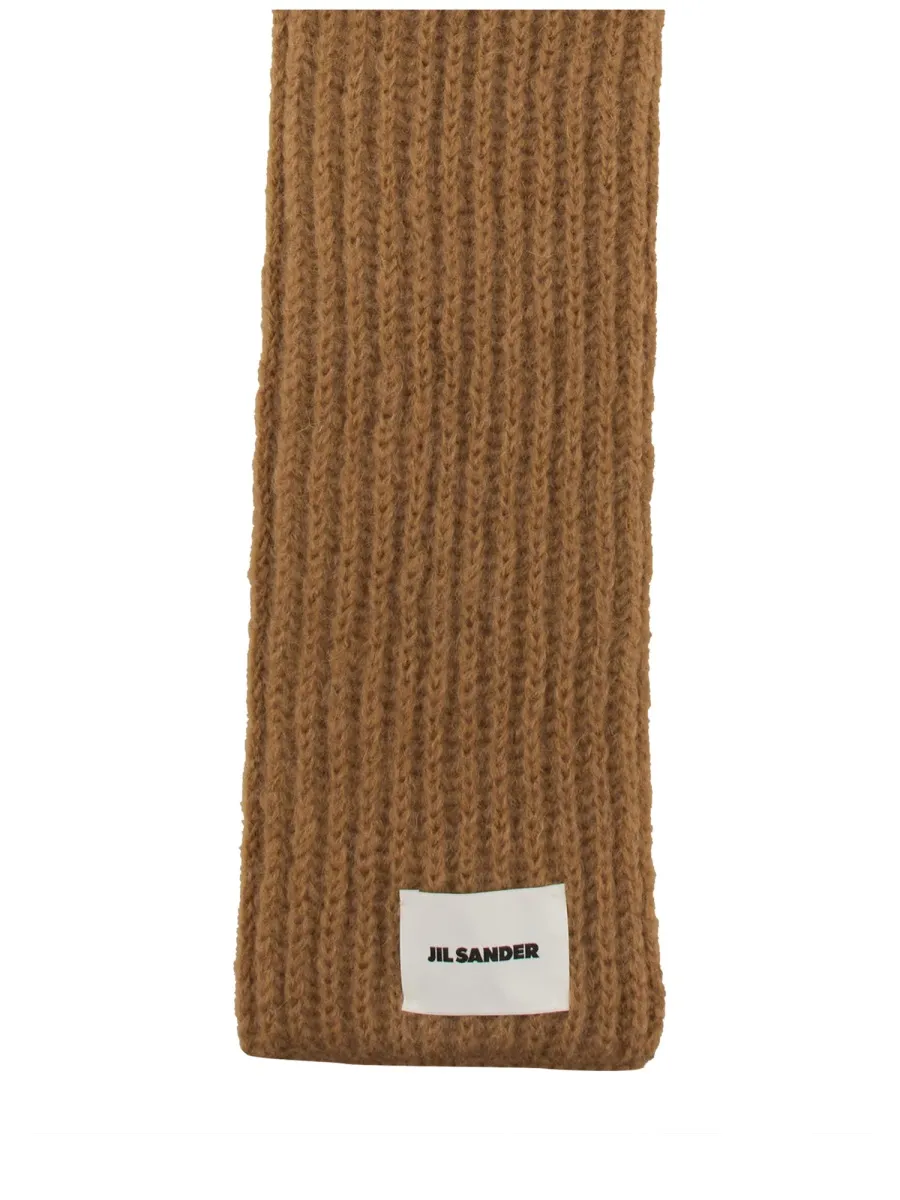 Logo-Patch Knitted Scarf