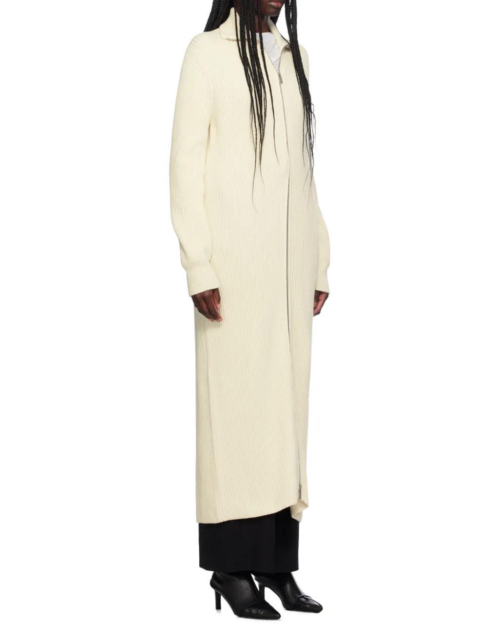 Ribbed-Knit Straight Hem Maxi Dress