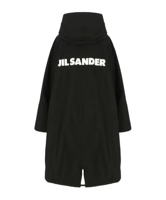 Logo Printed Drawstring Coat