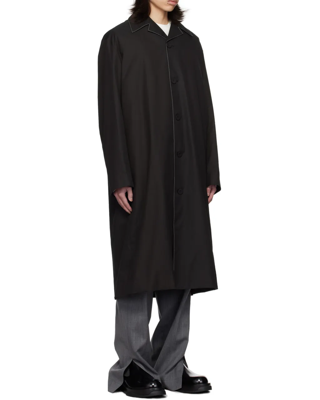 Buttoned-Up Midi Coat