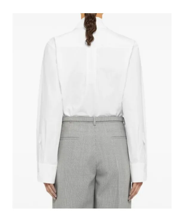 Long-Sleeved Straight Hem Shirt