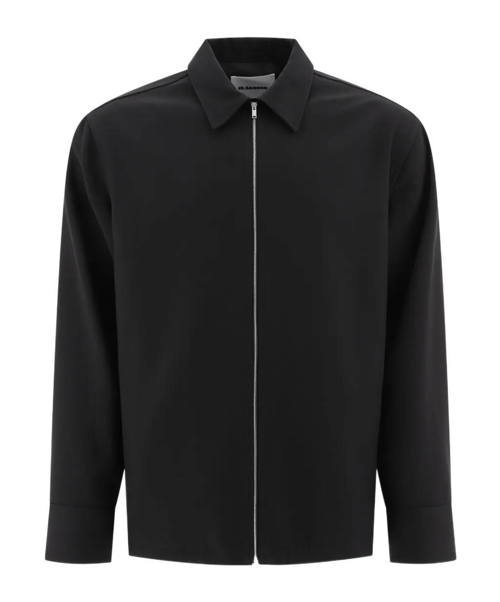 Zip-Up Straight Hem Overshirt