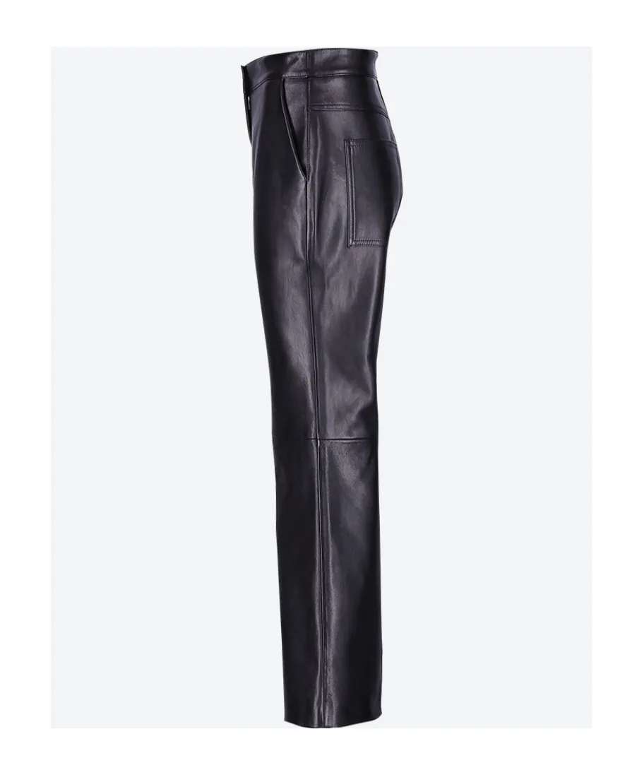 Straight-Leg Leather Trousers