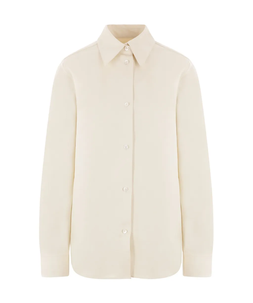 Curved Hem Poplin Shirt