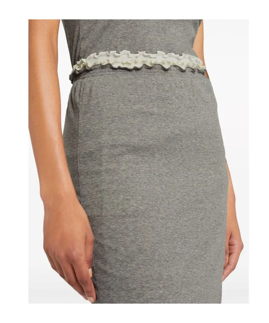 Logo-Embroidered Layered Midi Skirt