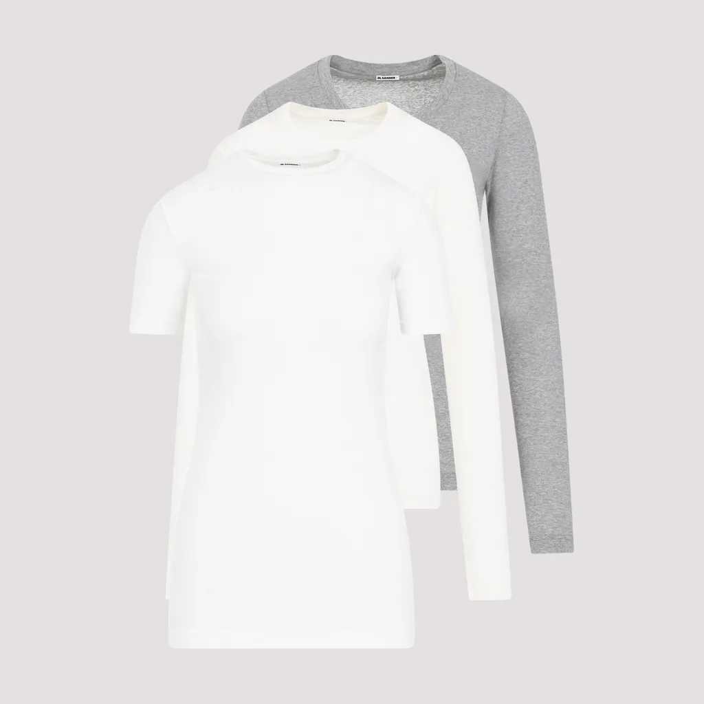 Three-Piece T-Shirt With Round Neck