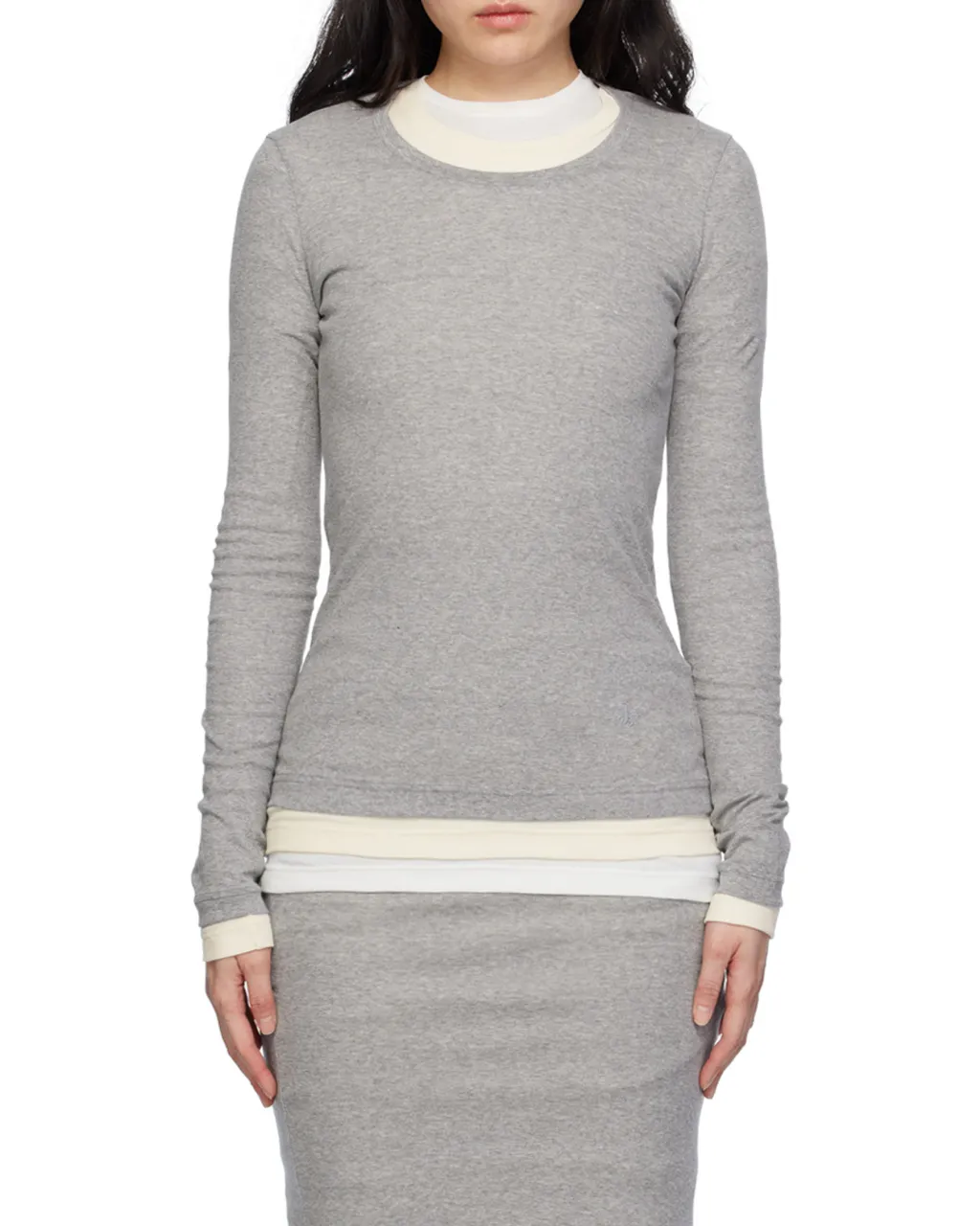Three-Piece T-Shirt With Round Neck