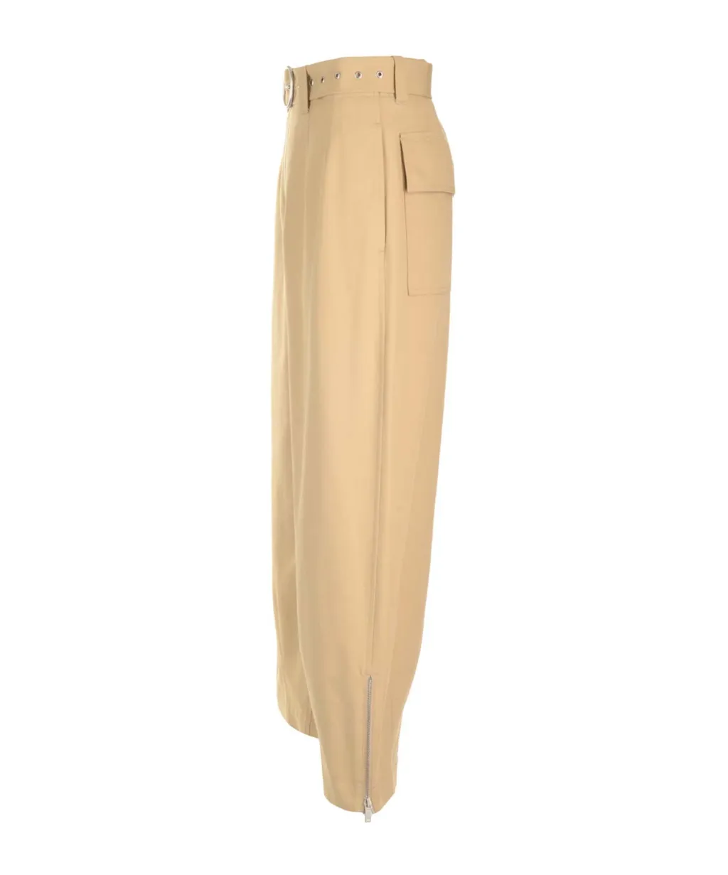 Belted Straight-Leg Trousers
