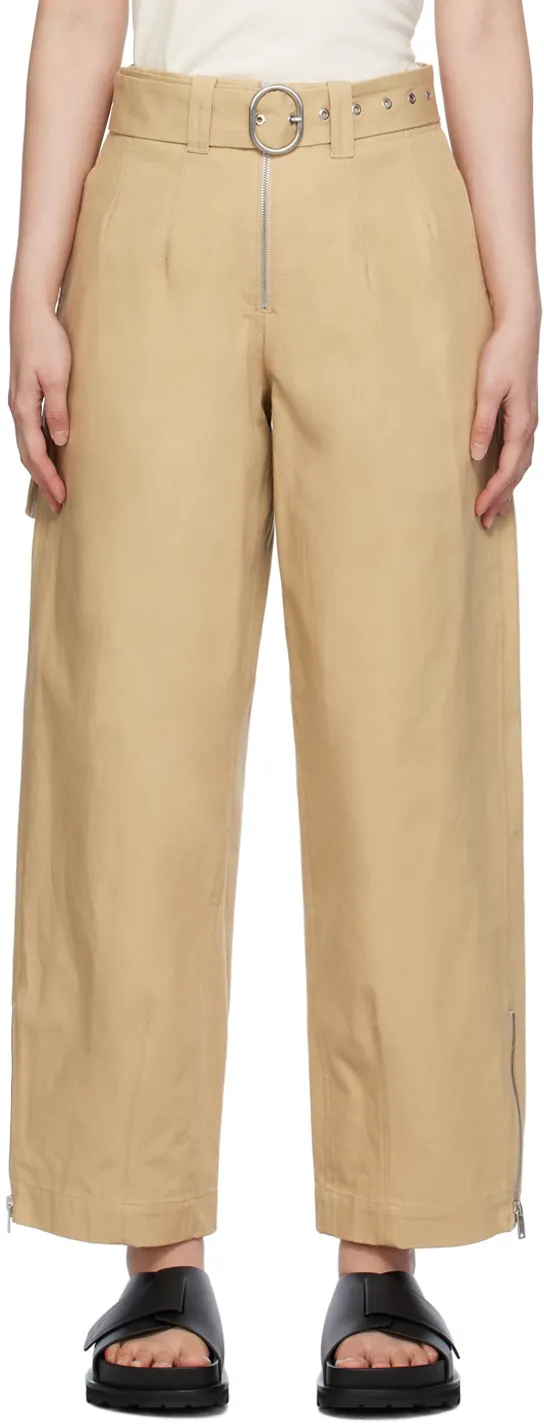 Belted Straight-Leg Trousers