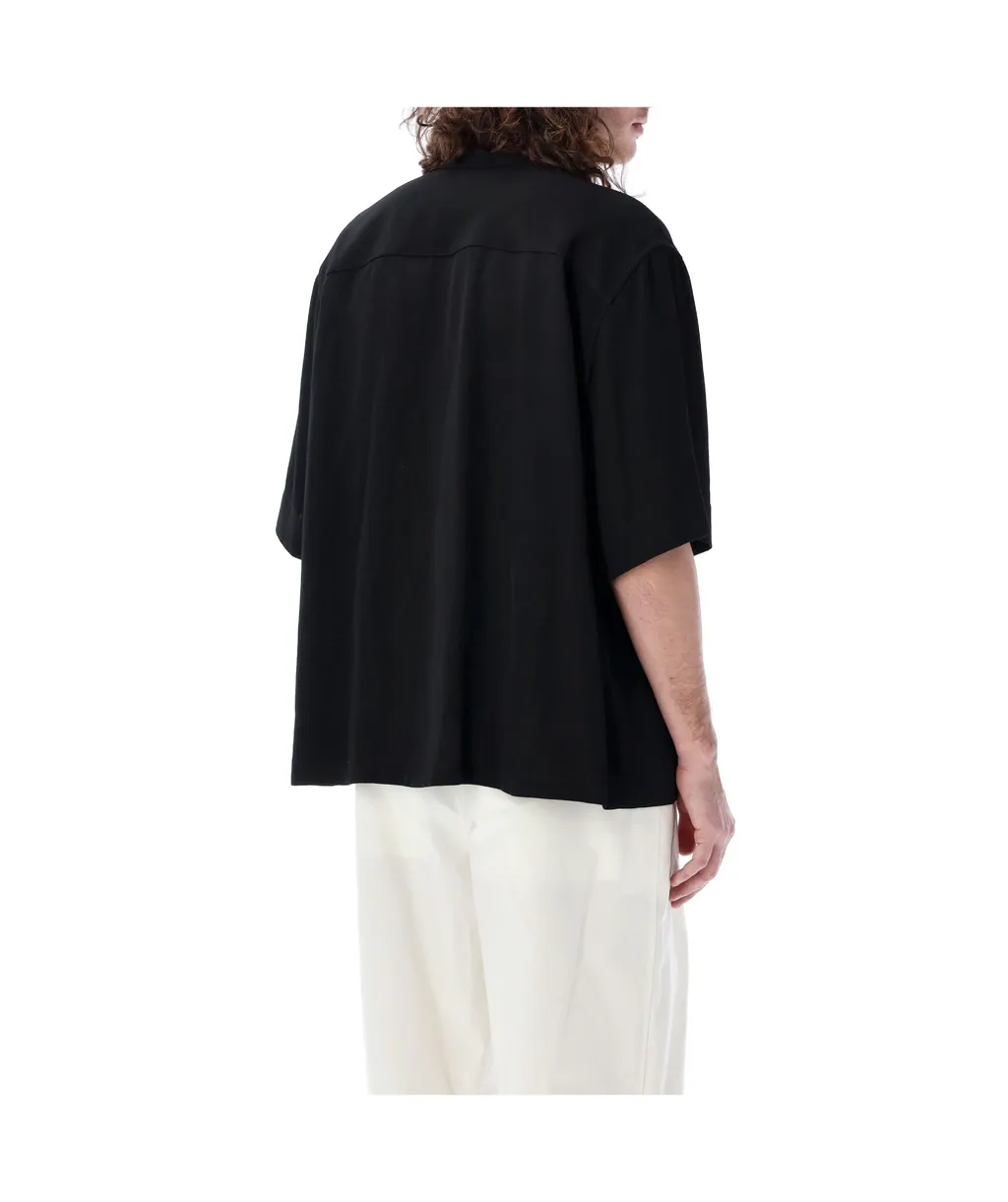 Mushroom-Embroidered Bowling Shirt