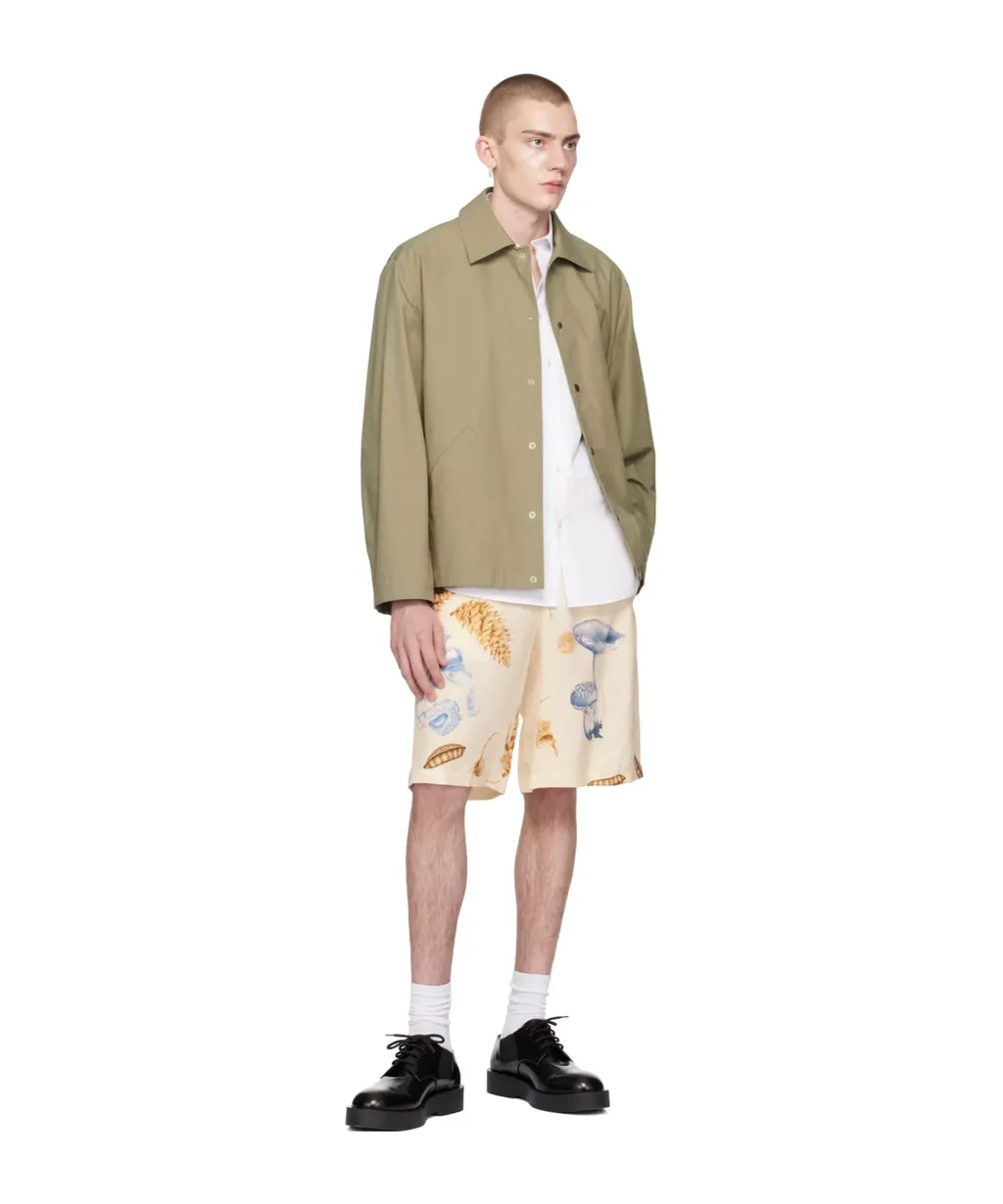 Belted Graphic-Print Shorts