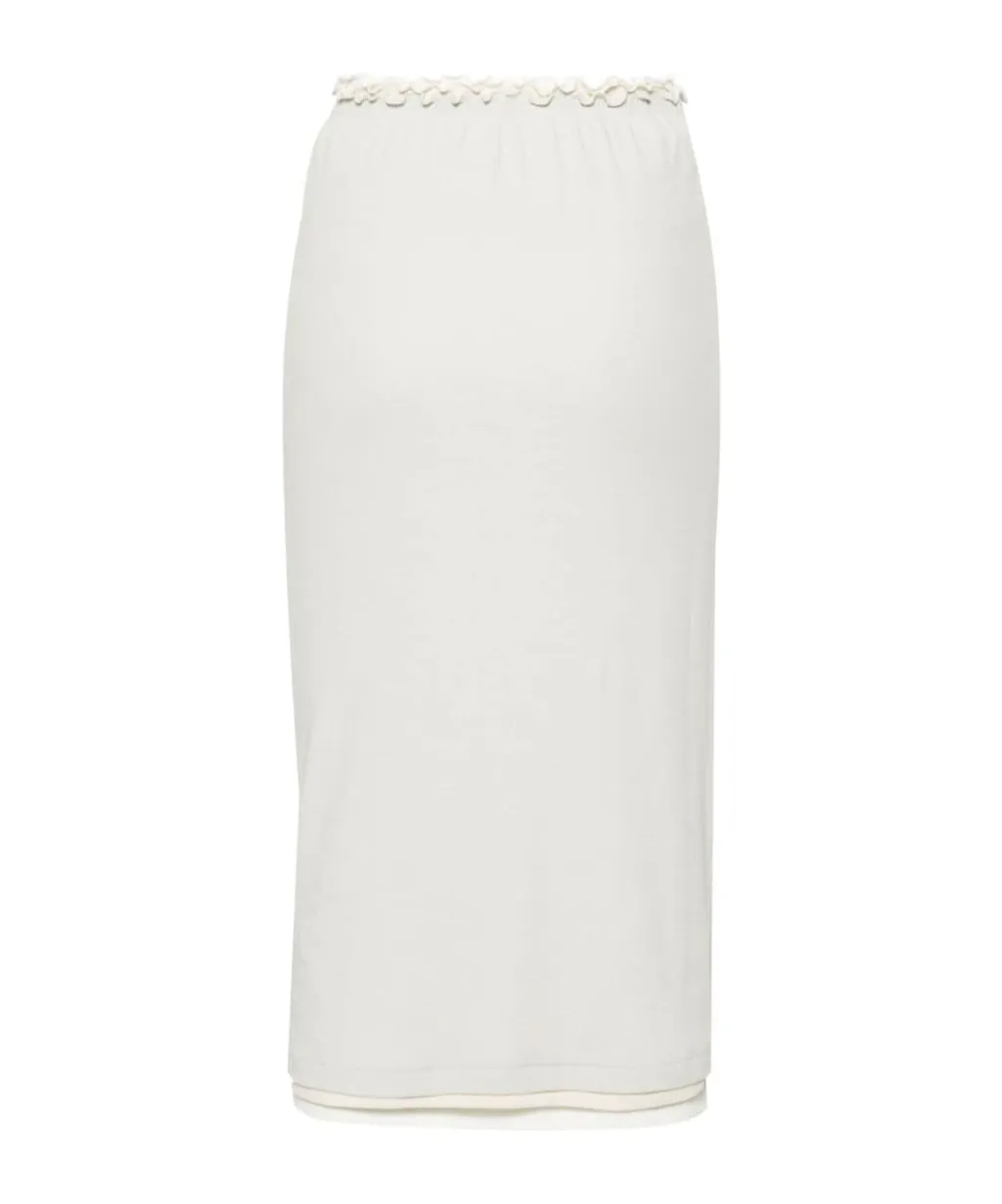 High Waist Layered Midi Skirt
