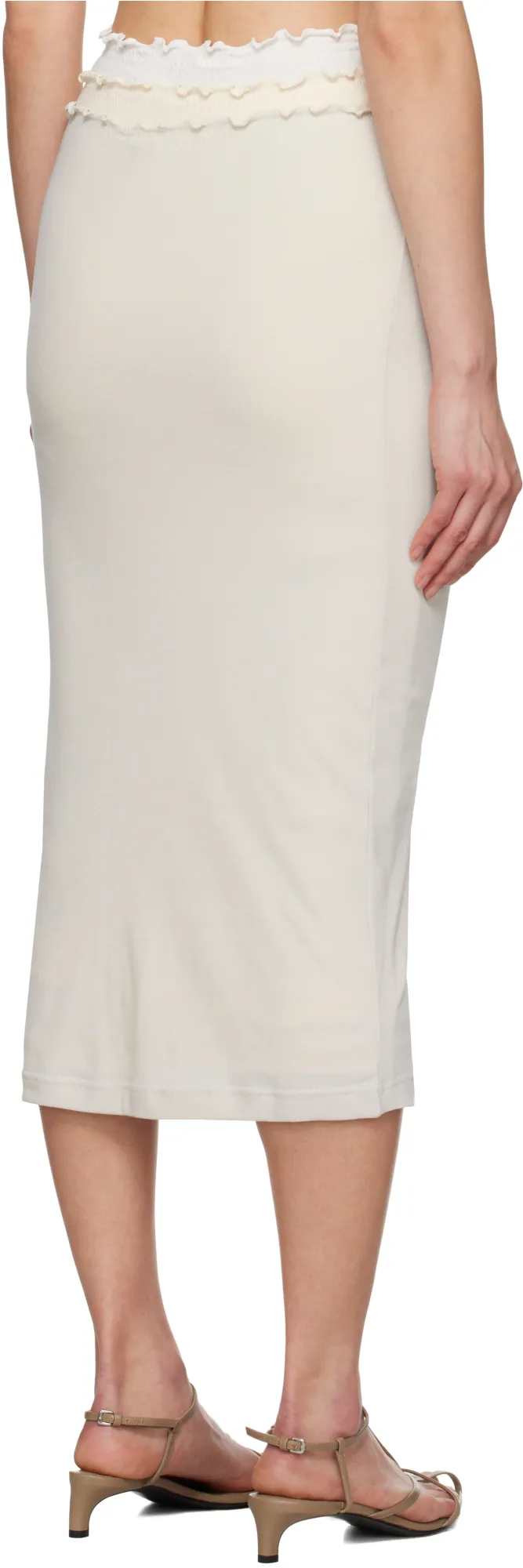 High Waist Layered Midi Skirt