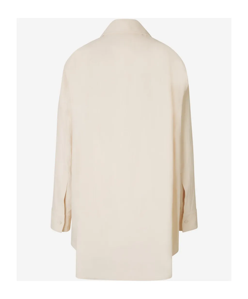 Pointed Collar Long-Sleeved Shirt
