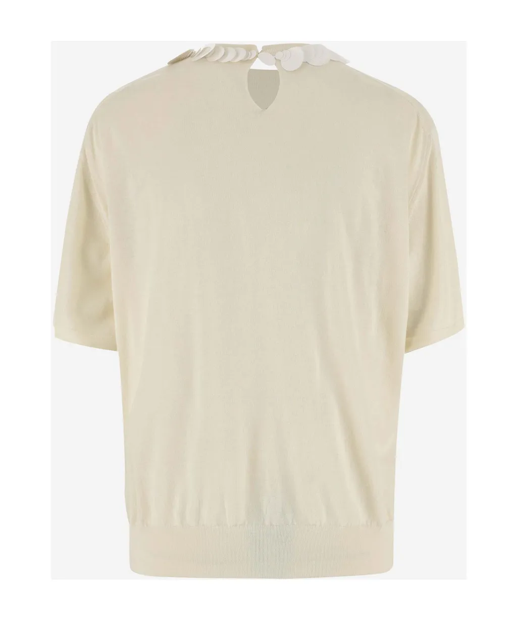 Sequin Embellished Crewneck T-Shirt