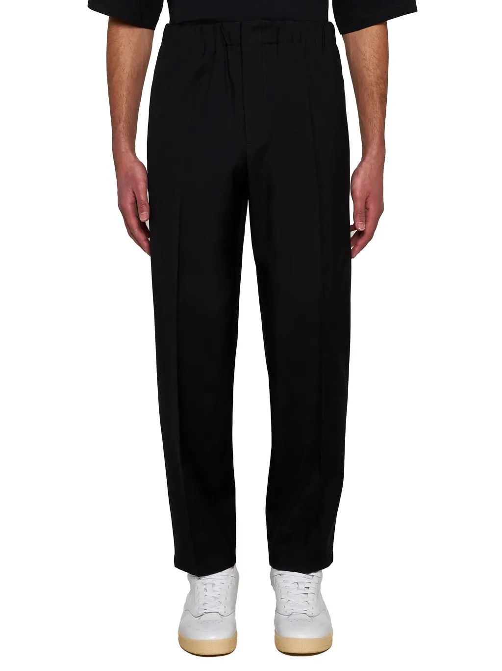Elastic Waist Tapered Trousers