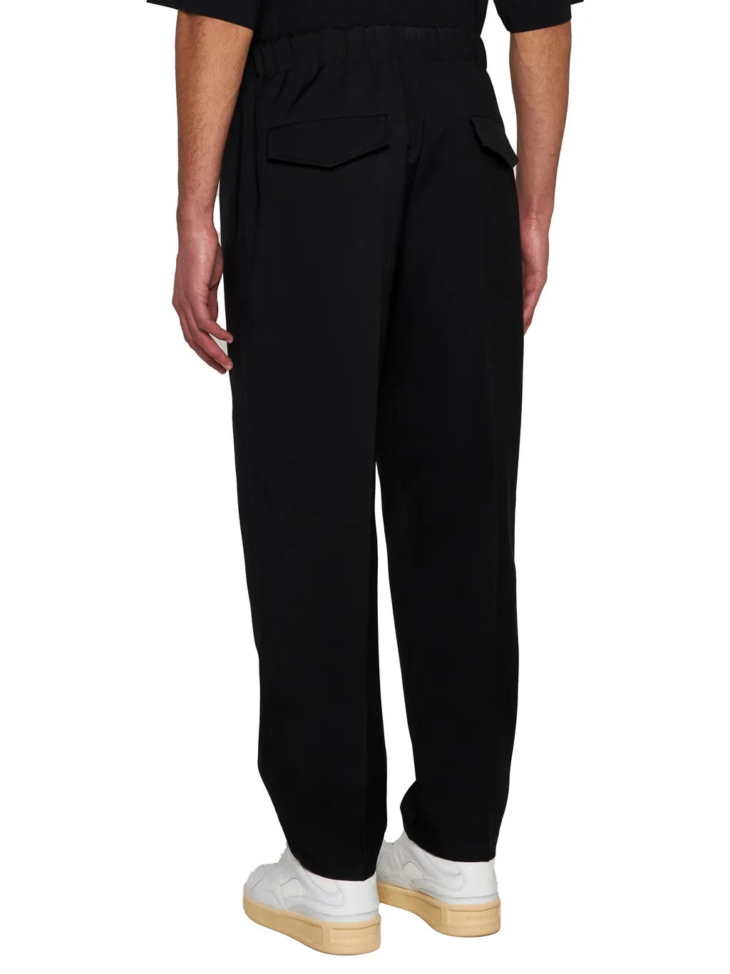 Elastic Waist Tapered Trousers