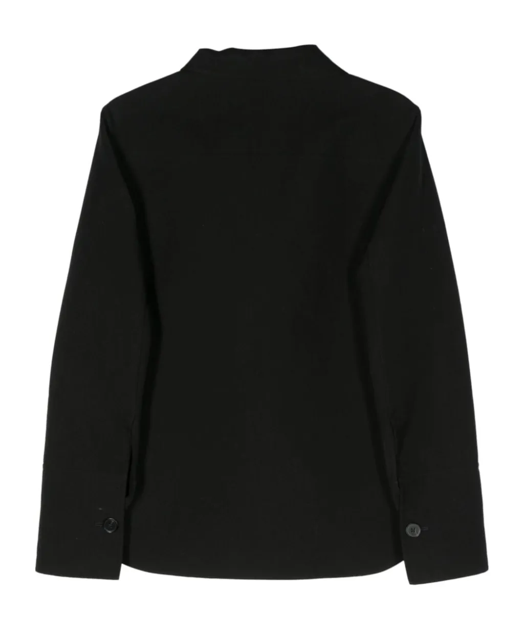 Button-Up Curved Hem Shirt Jacket