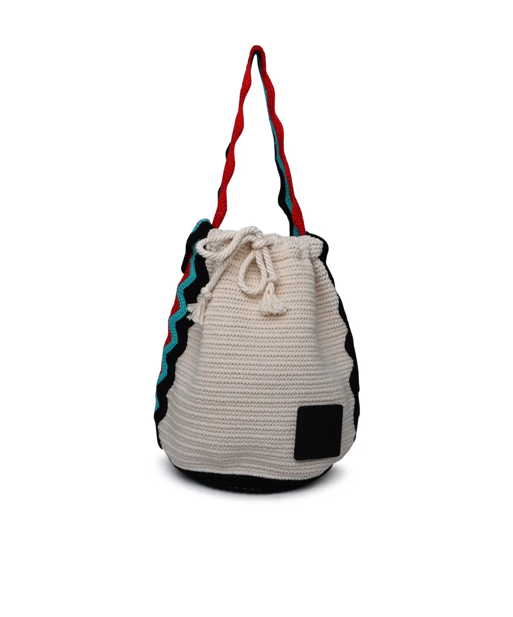 Logo Patch Drawstring Shoulder Bag