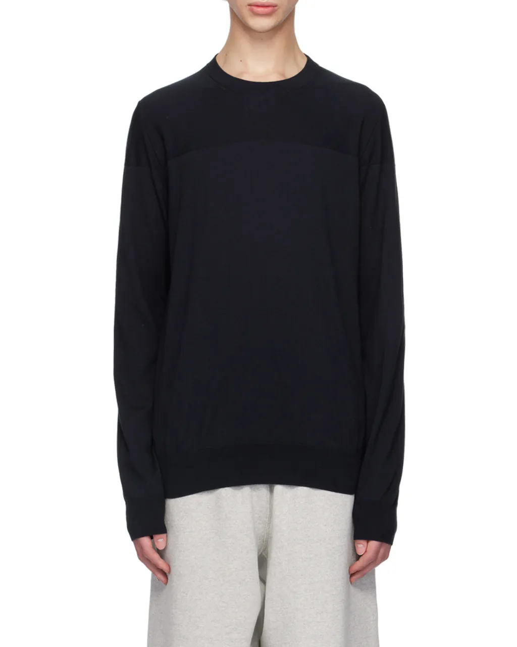 Round Collar And Long-Sleeved T-Shirt