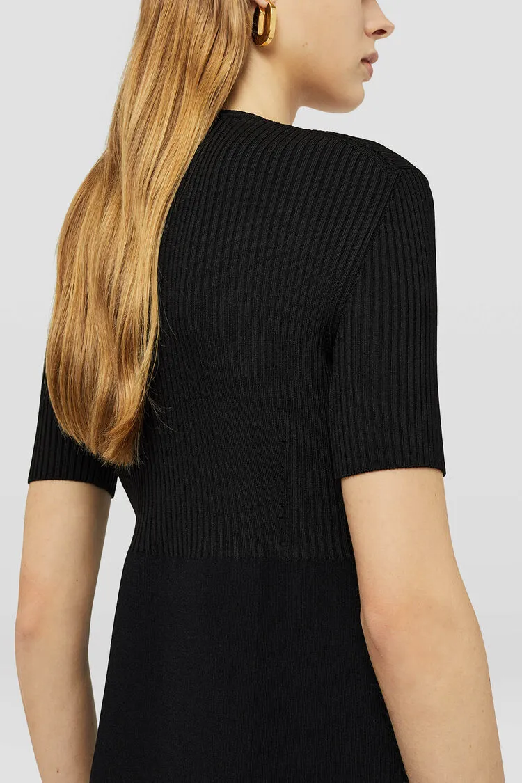 Short-Sleeve Ribbed-Knit T-Shirt