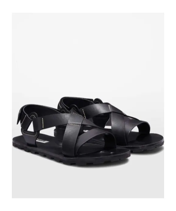 Touch-Strap Open-Tote Sandals
