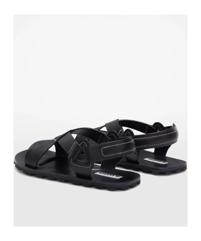 Touch-Strap Open-Tote Sandals