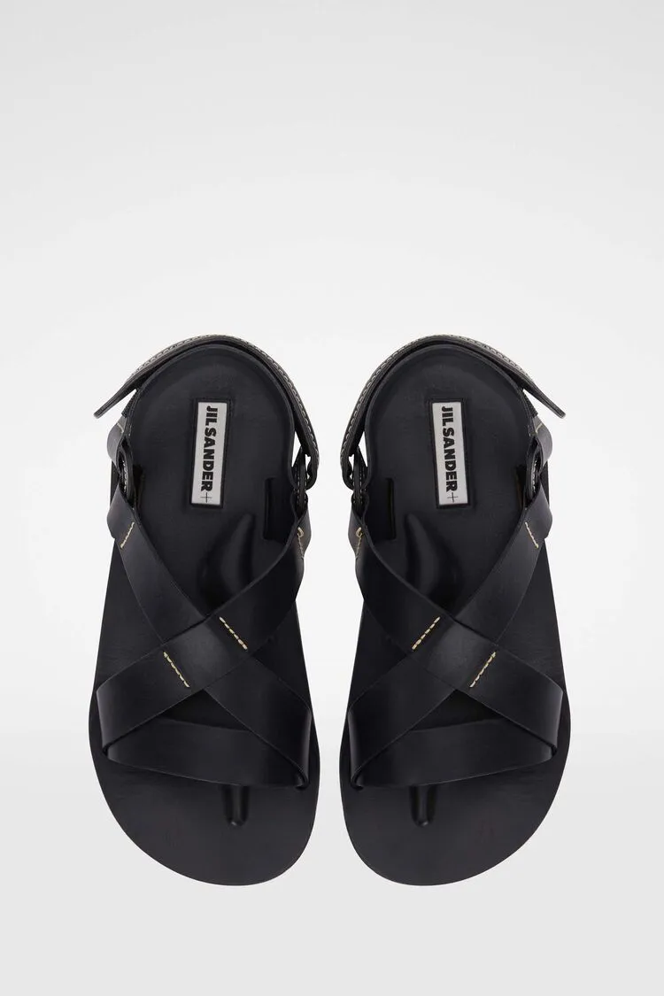 Touch-Strap Open-Tote Sandals