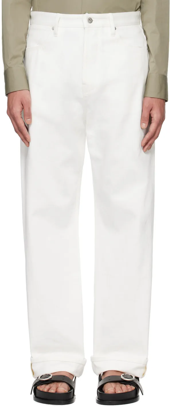 Mid-Waisted Straight-Leg Trousers