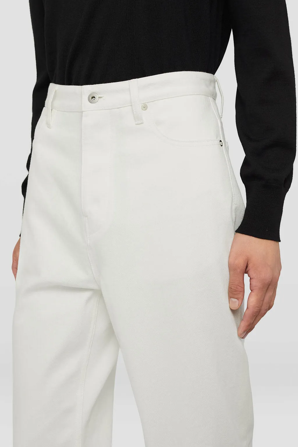 Mid-Waisted Straight-Leg Trousers