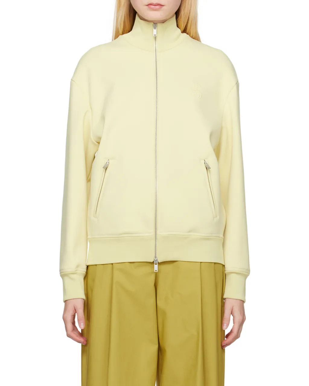 Zippered Stand-Collar Sweater