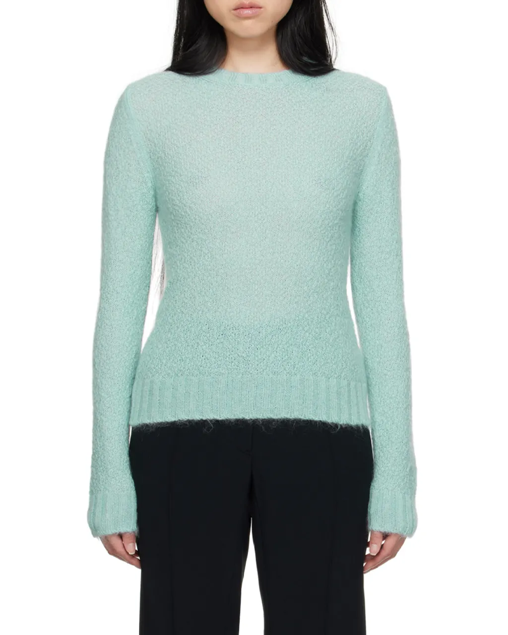 Round-Collar And Long-Sleeved Sweater