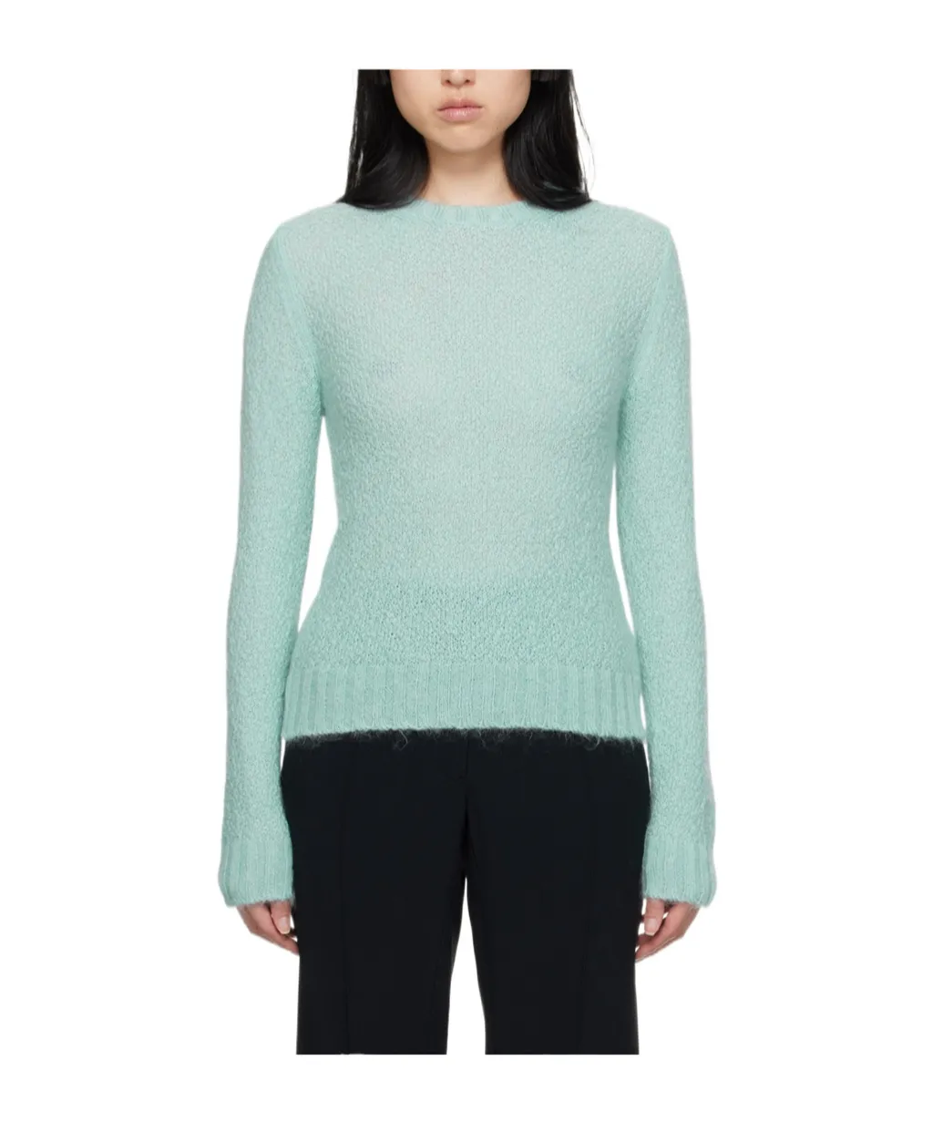 Round-Collar And Long-Sleeved Sweater